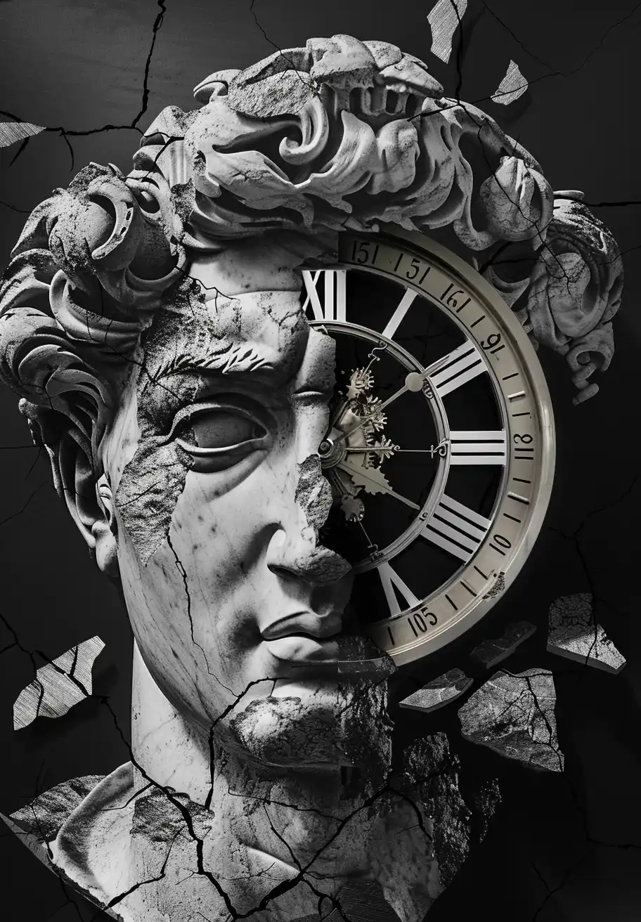 Value Clock Statue Dark Nouveau