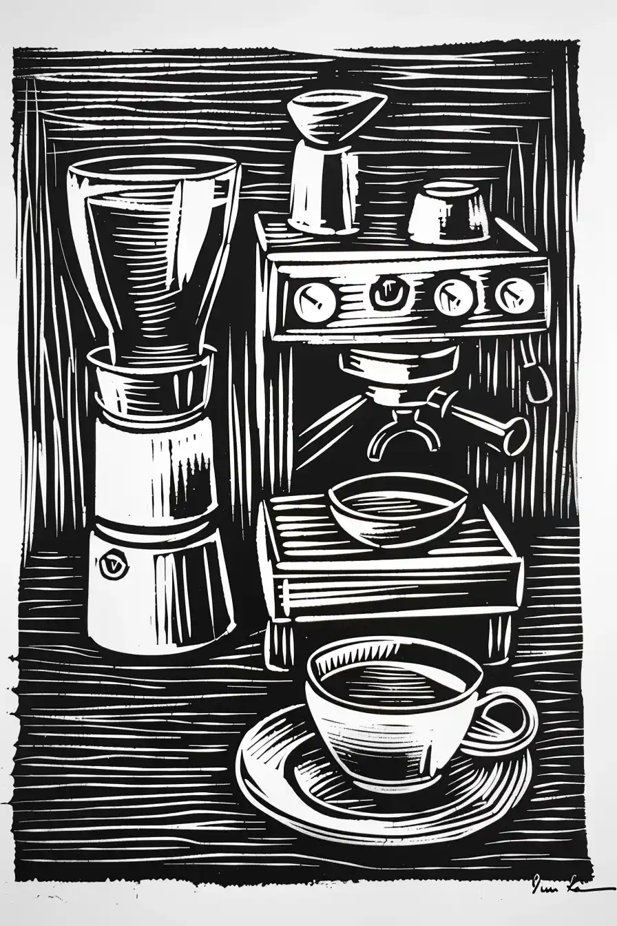 Industrial Linocut Espresso