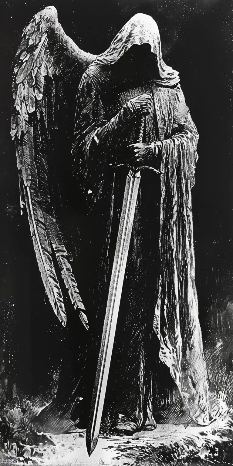 Virgil Finlays Cloaked Angel