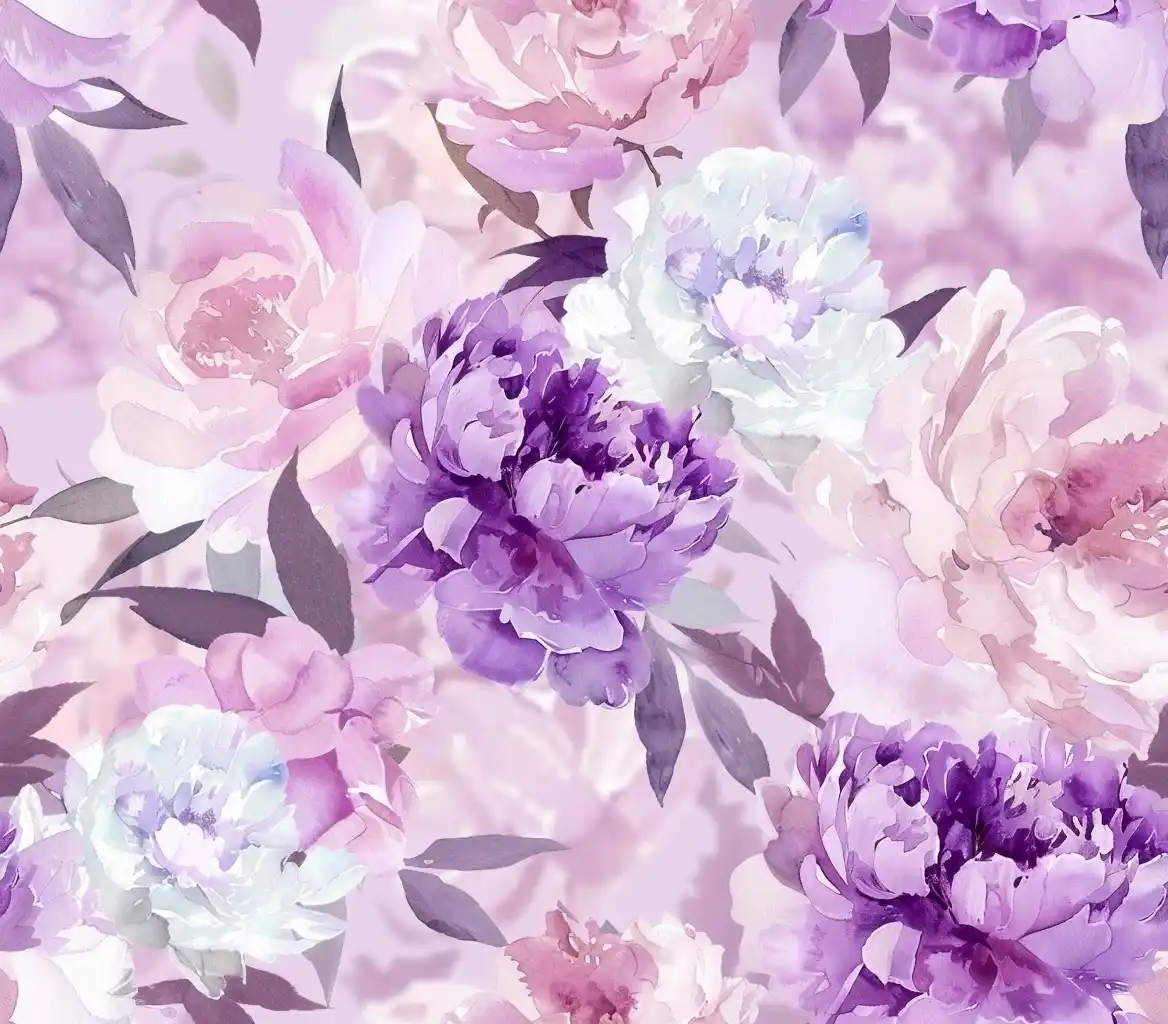 Pastel Peony Watercolor Pattern