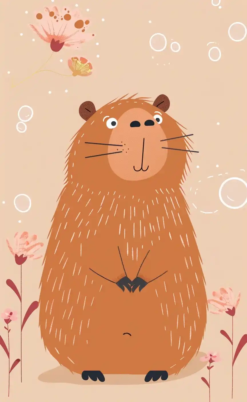 Cartoon Capybara Whimsical Charm