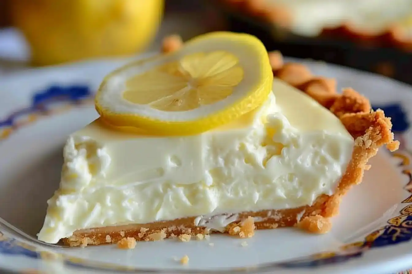 Cream Cheese Lemonade Pie Close-Up