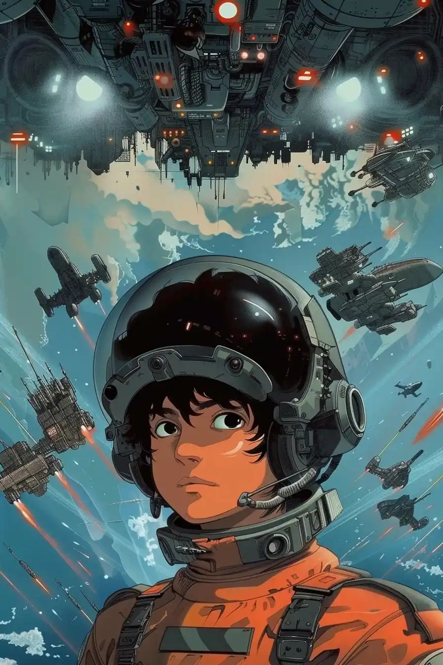 Anime Space Fortress Poster