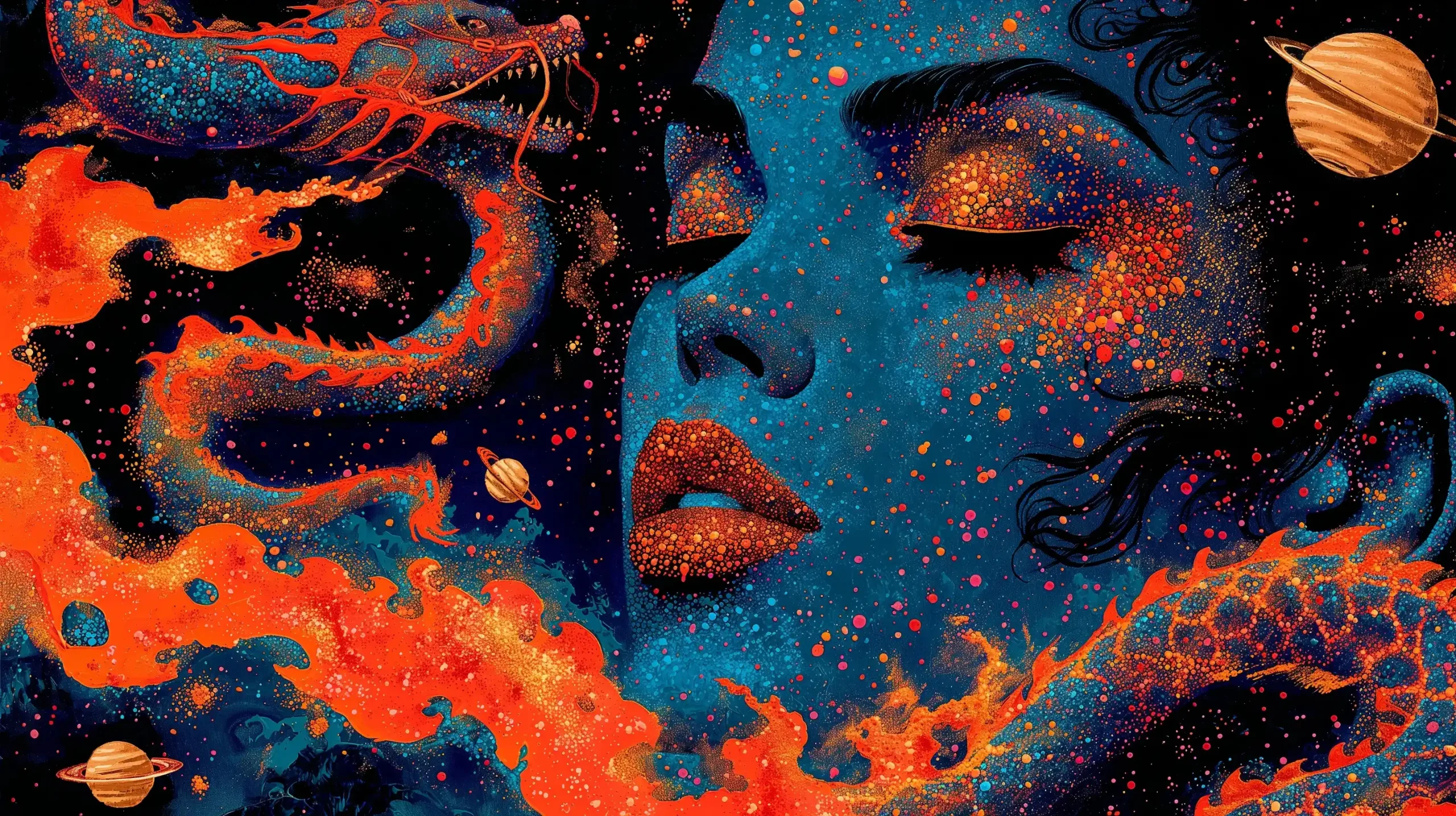 Astral Dragon Woman Portrait