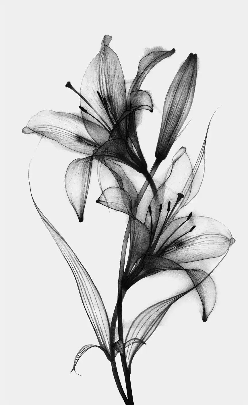 Minimal Lily X-Ray Art