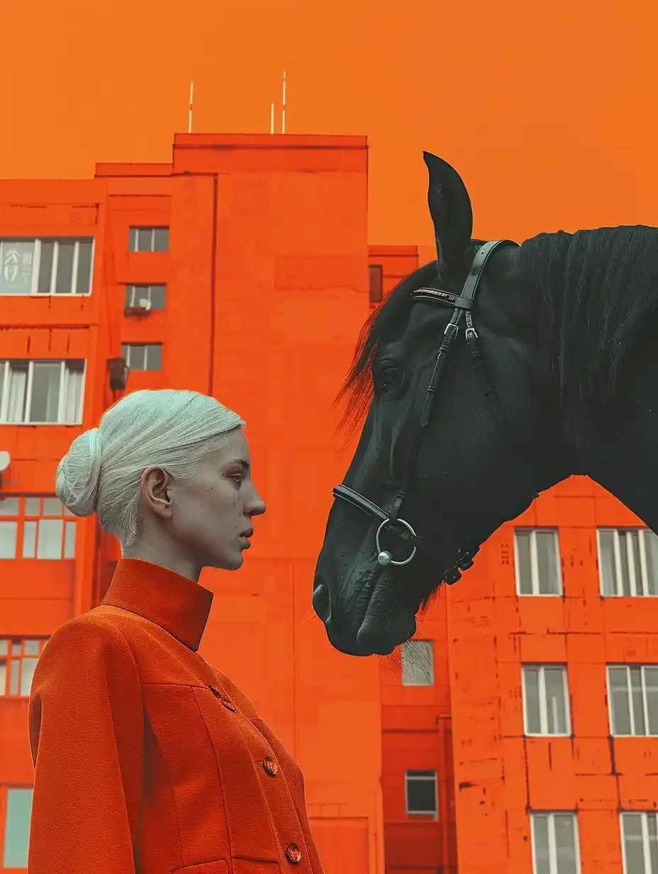 Futuristic Girl with Horse