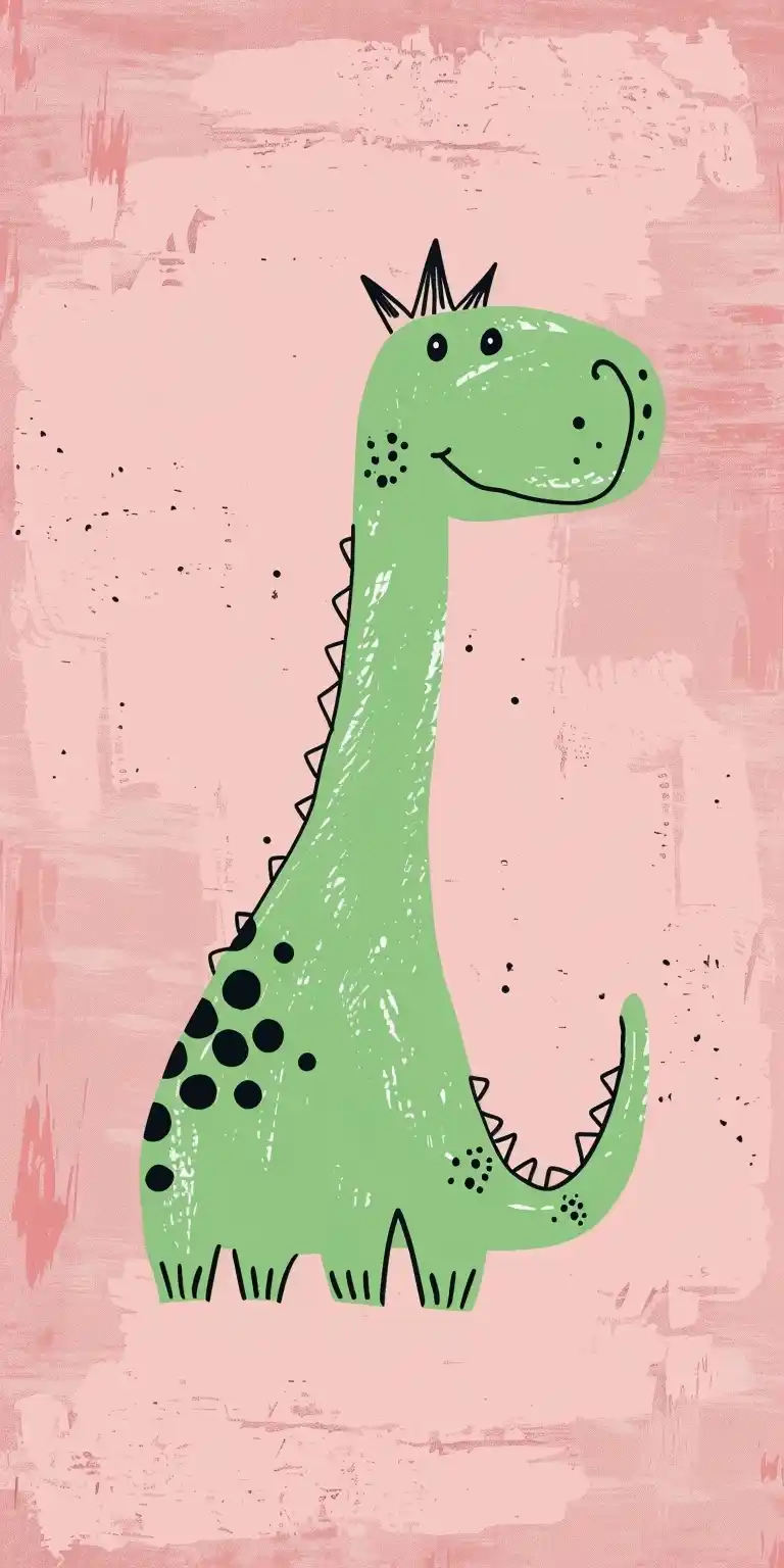 Crayon Dino on Pink