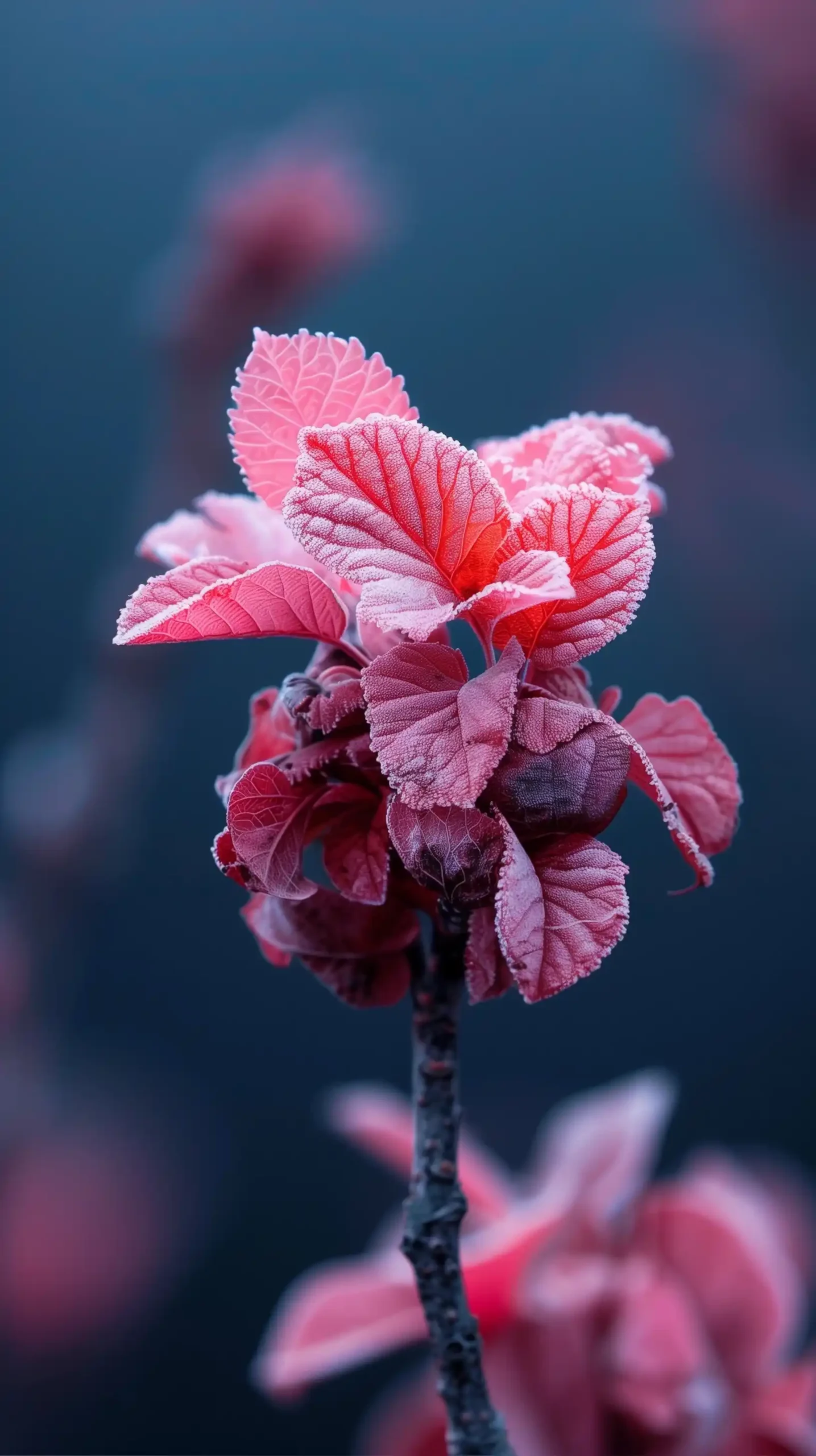 Pink Leaf Branch on Black
