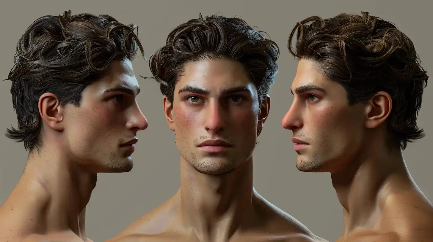 Realistic Italian Man Head