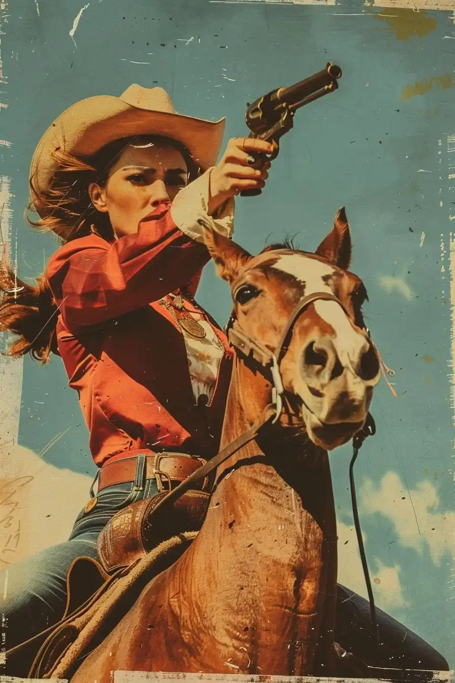 Retro Cowgirl Poster