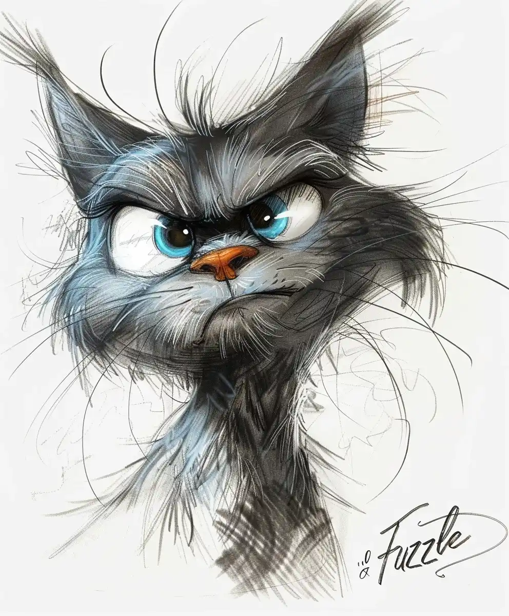 Squirrel-Cat Sketch Fuzzle
