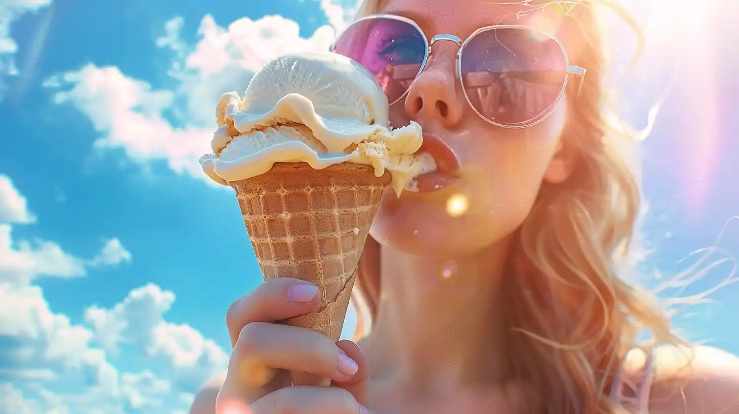 Sunny Ice Cream Cone Photo