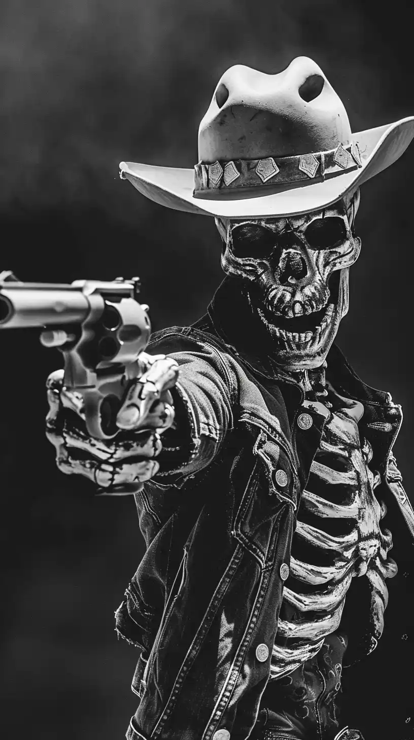 Monochrome Skeleton Cowboy