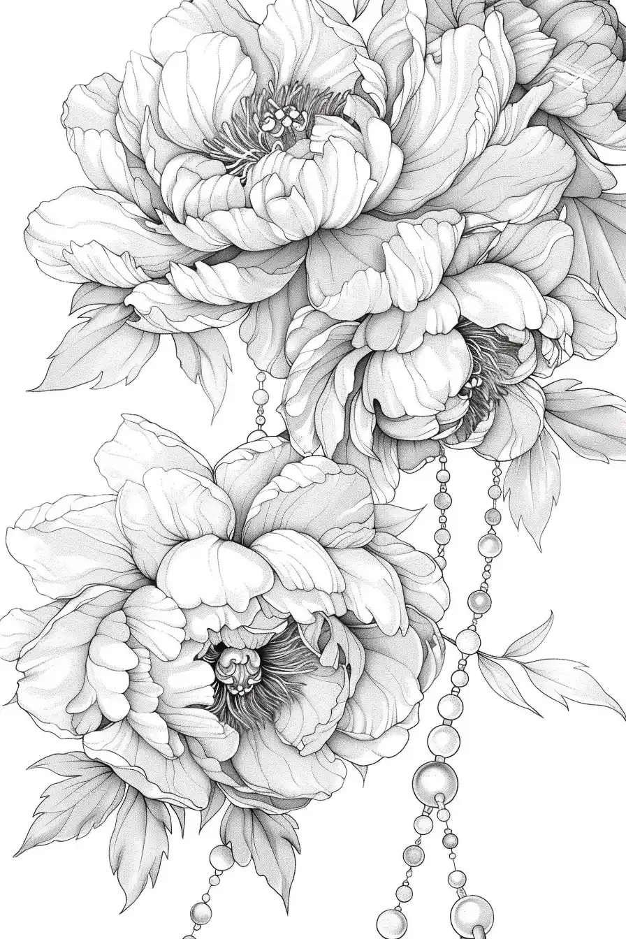 Pearl Peonies Illustration