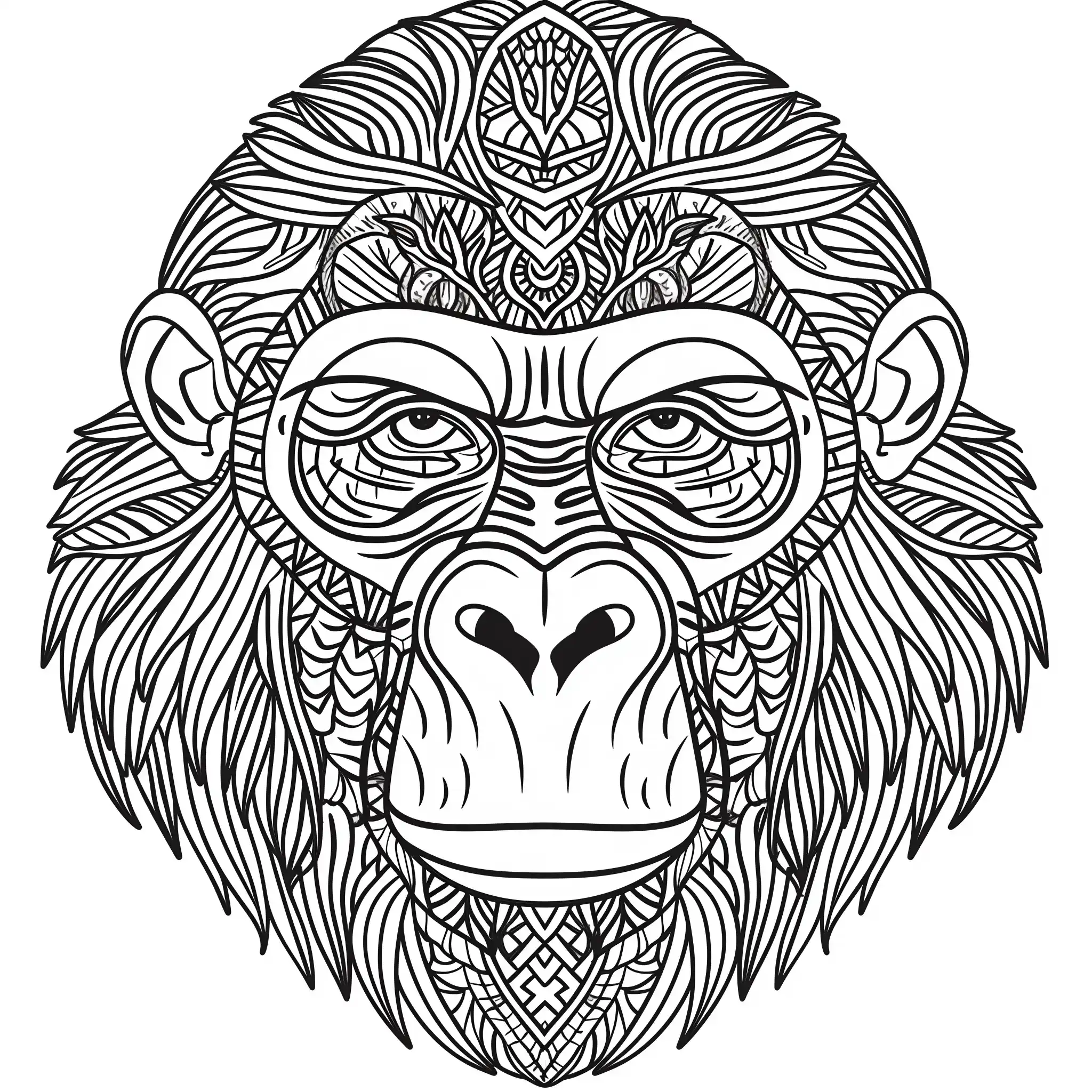 Mandala Gorilla Head