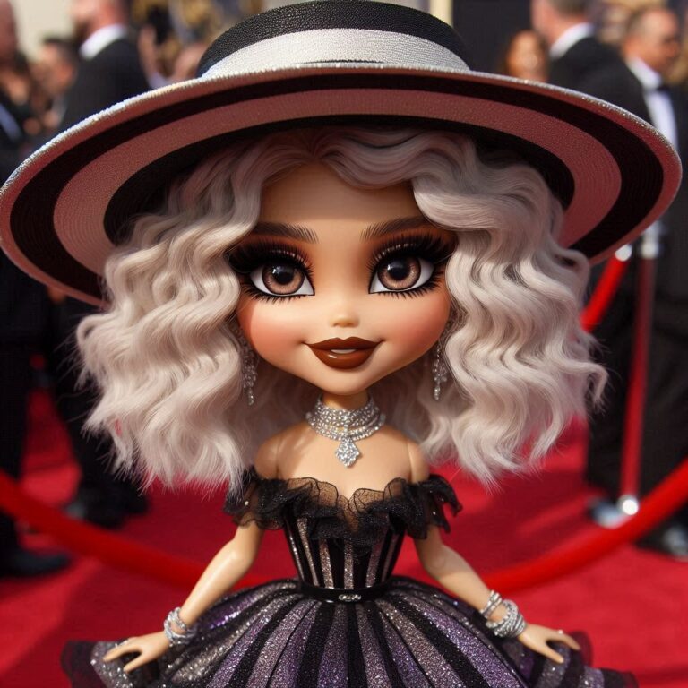 Chibi Latina Woman With Icy Blonde Pixie Airbrush Painting