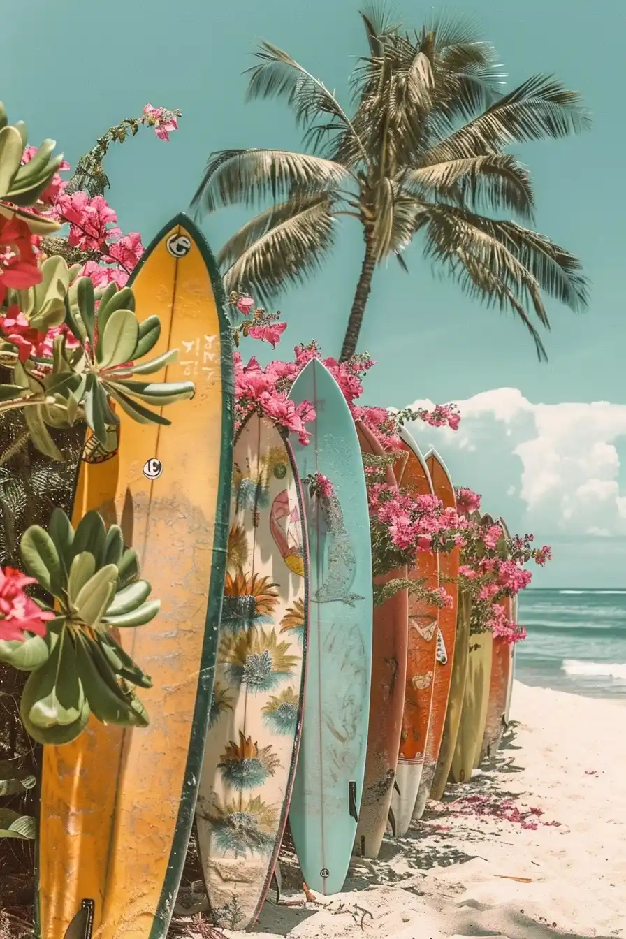 Tropical Surfboard Display