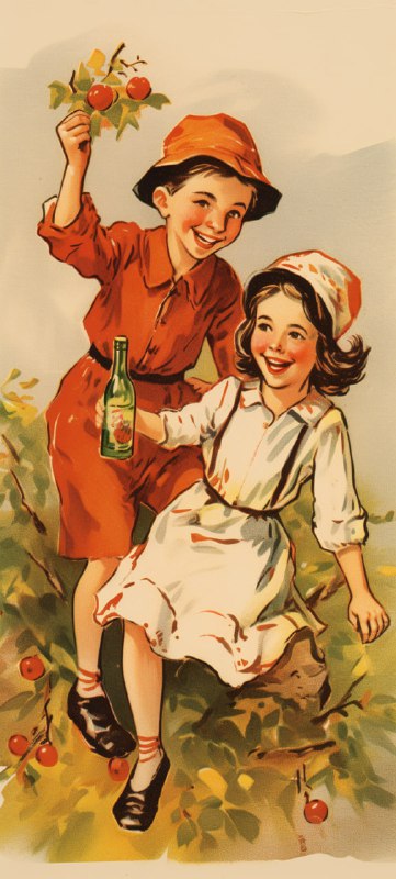 Vintage Postcard of Jewish New Year on the Kibbutz