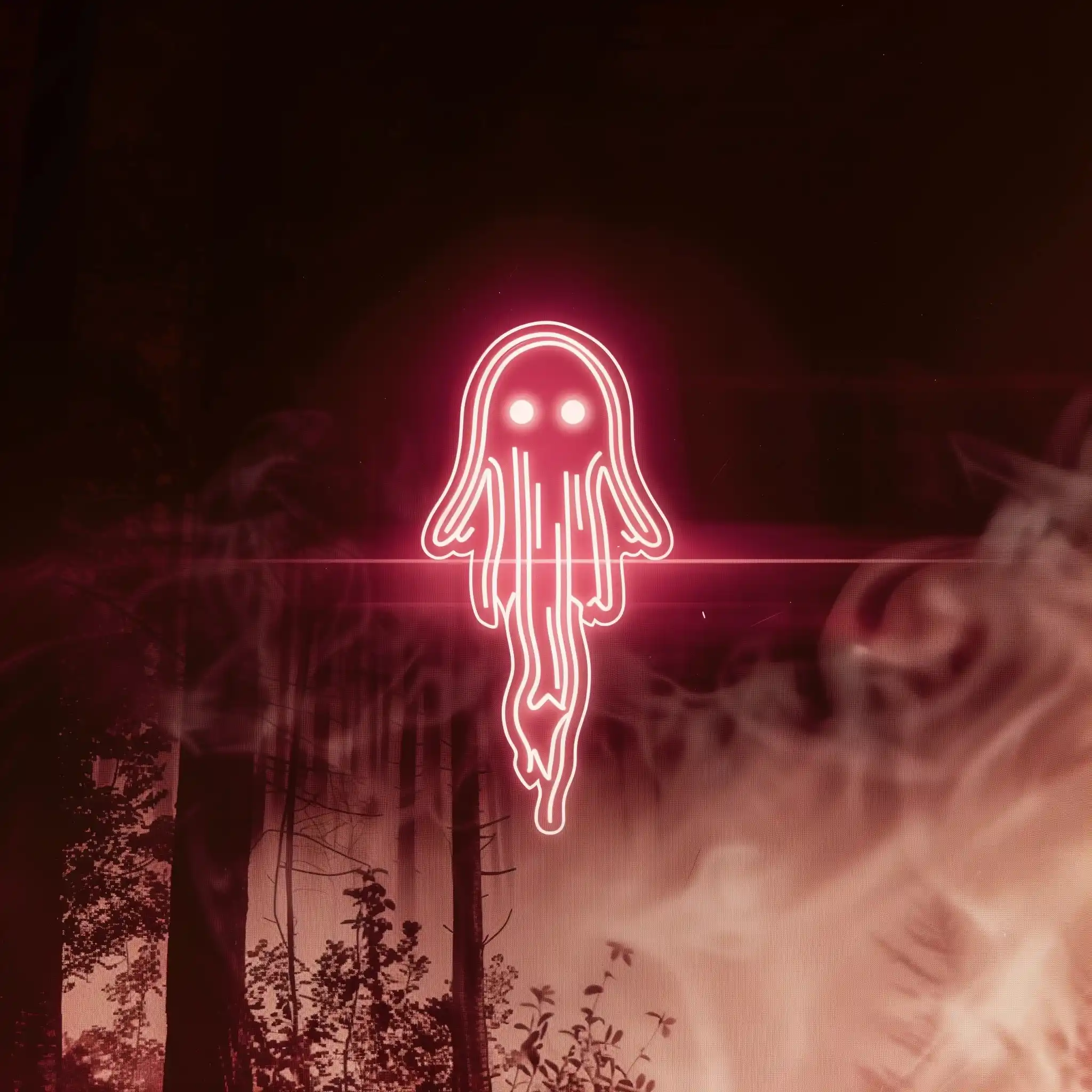 Neon Ghost Logo Chaos