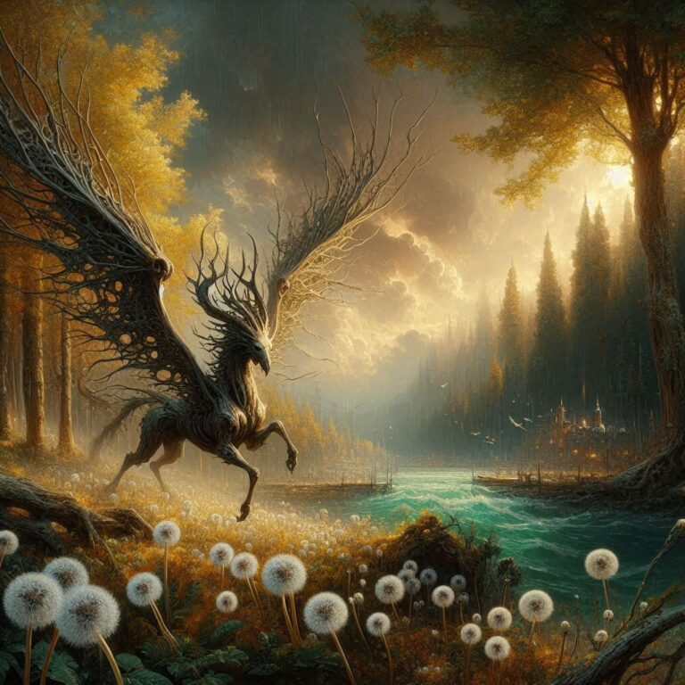 Bone-Winged Satyr Near 15th-Century Port City Forest