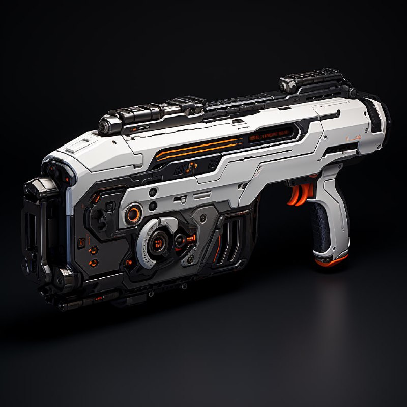 Sci-Fi Energy Rifle Side View 2D Tile Asset