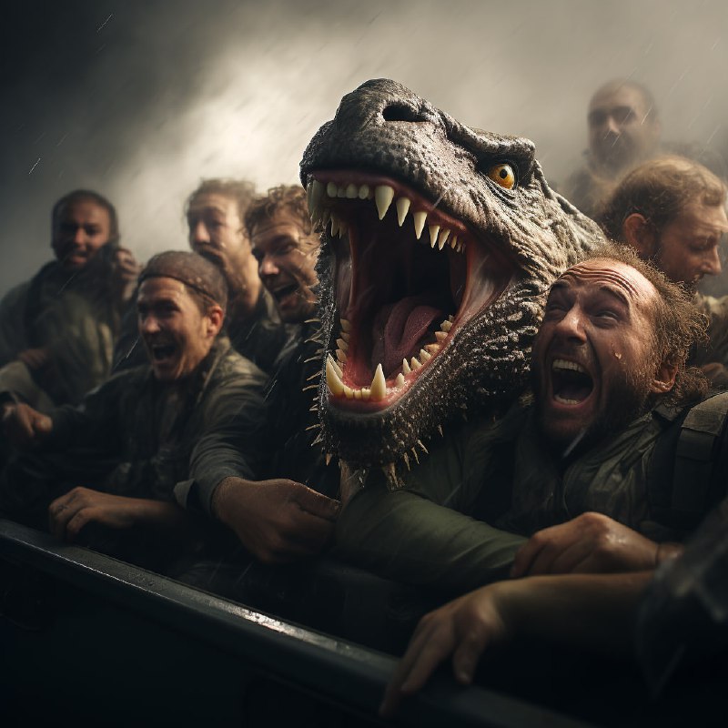 Airboat Party Circled by Alligator in Misty Florida