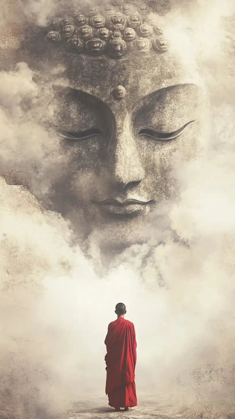 Monk Gazing at Buddha