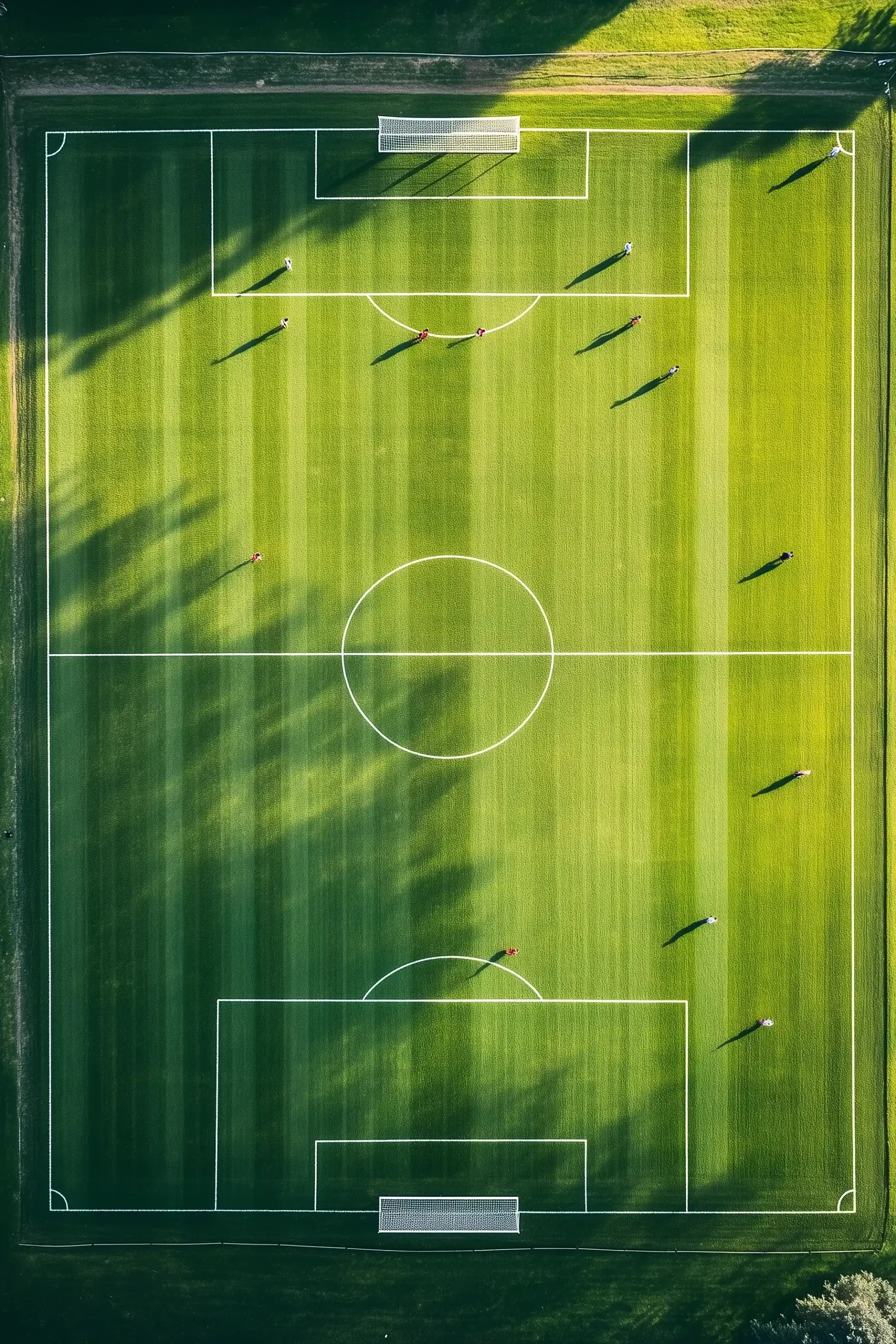 Aerial Soccer Training Scene