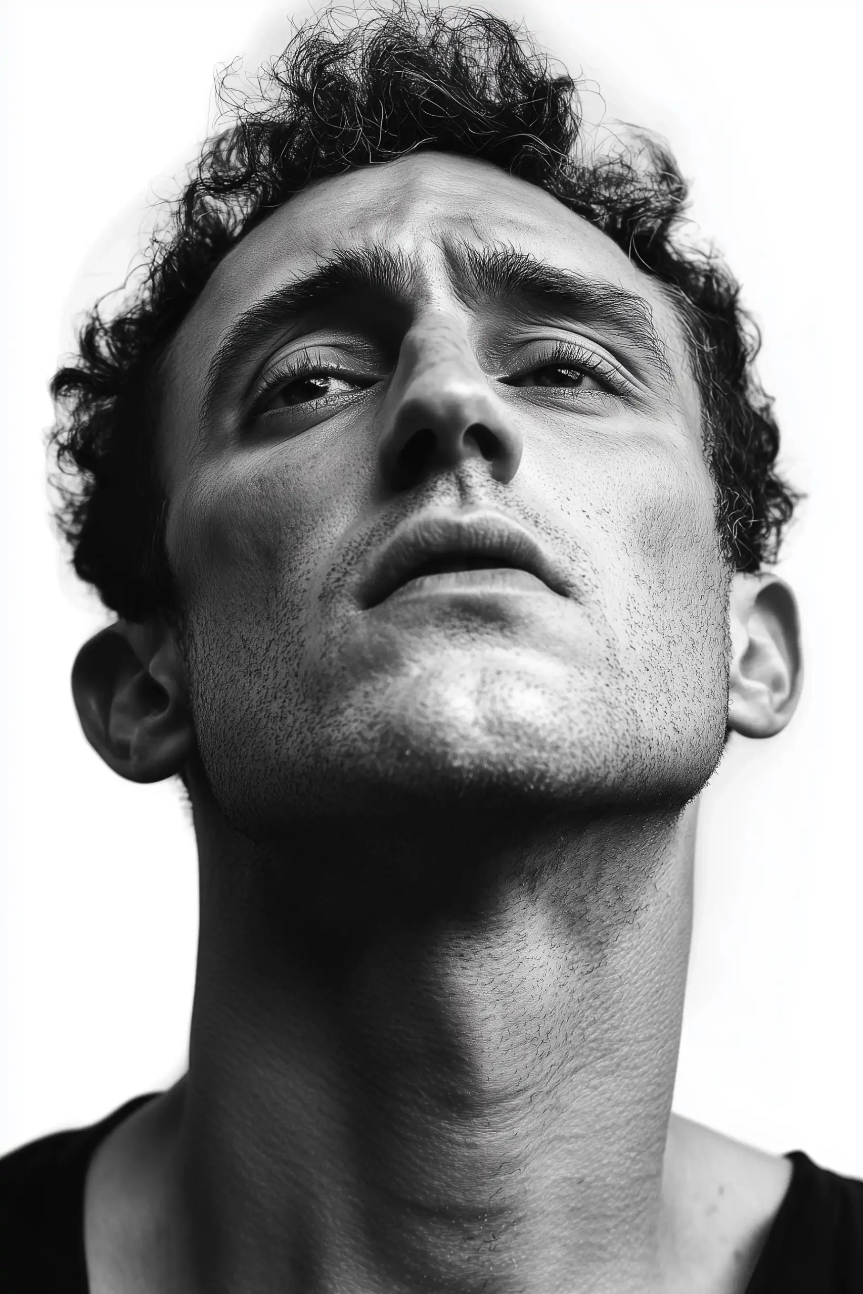 Black and White Portrait of Man