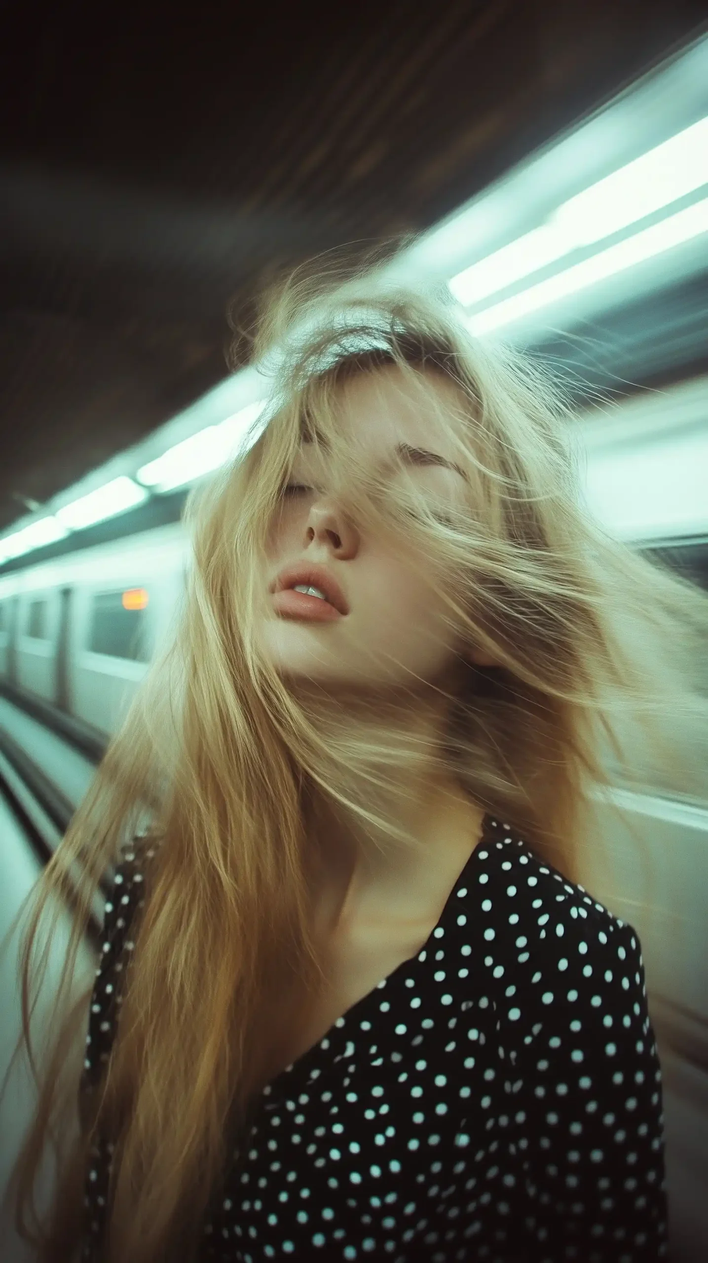 Pinhole Photo Girl in Polka Dots