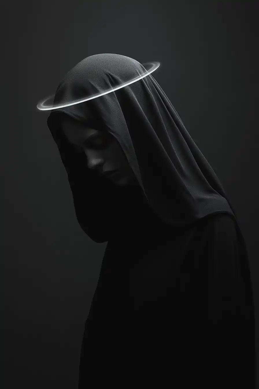 Surreal Nun with Halo