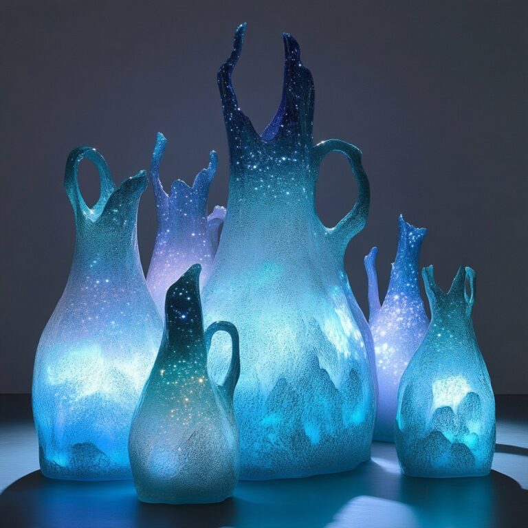 Luminous Vase-Houses Changing with Moon Phases