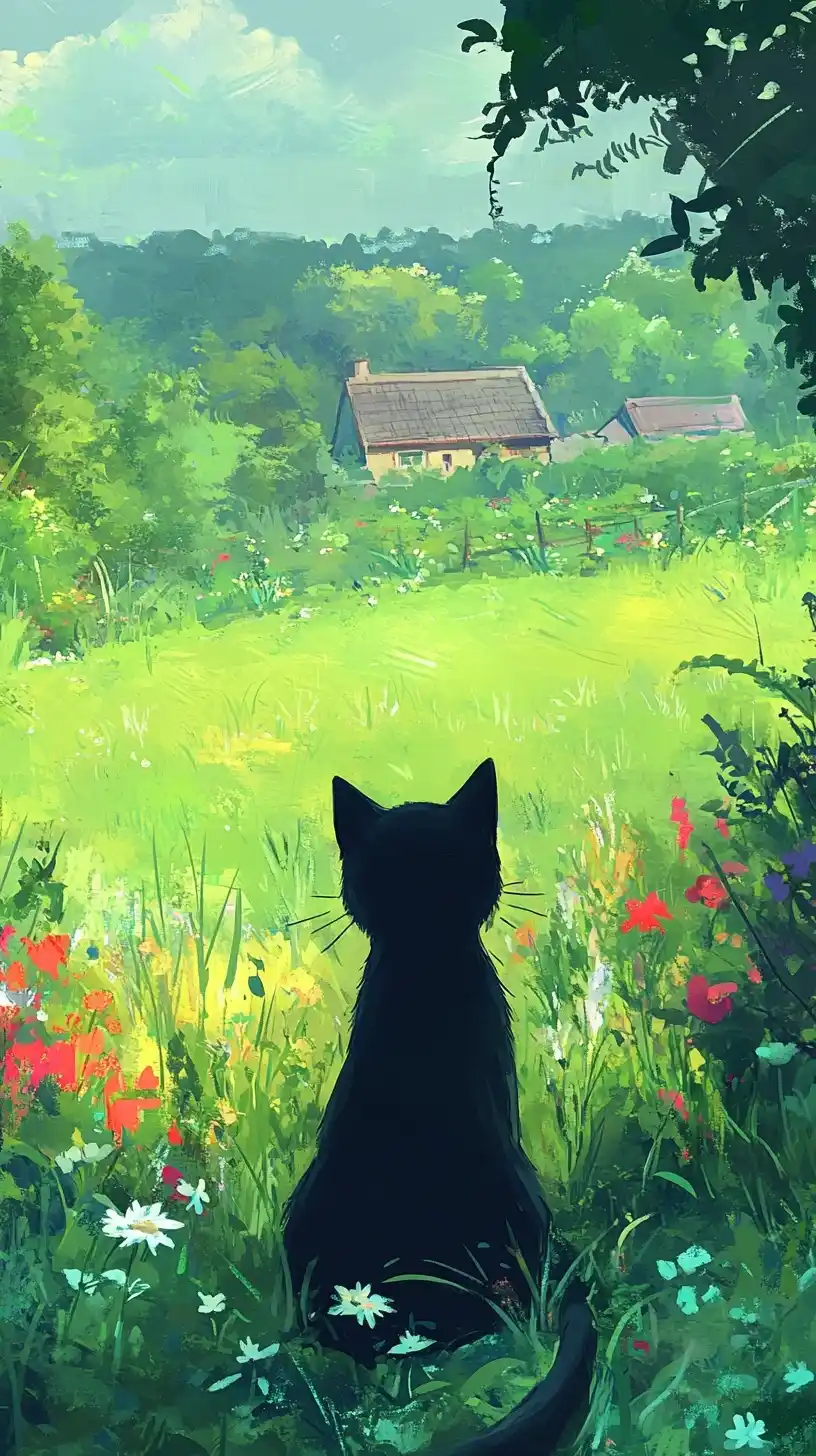Whimsical Jiji in Countryside