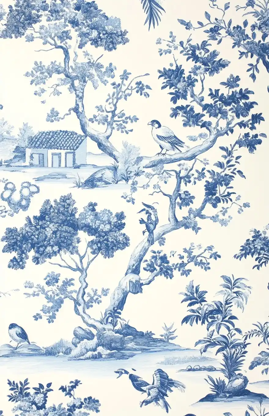 Toile de Jouy Seaside Scenes