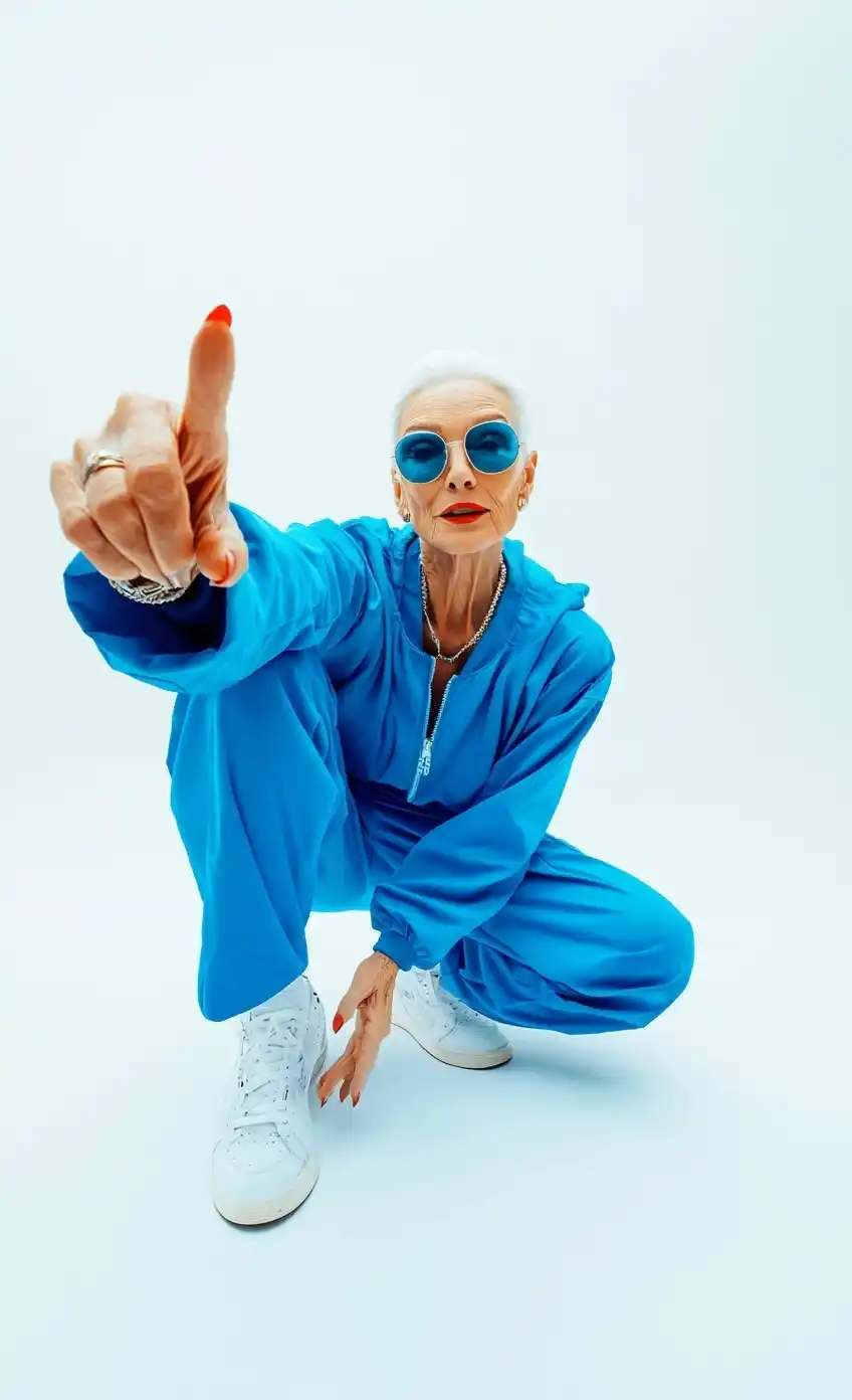 Elderly Woman Presenting Card