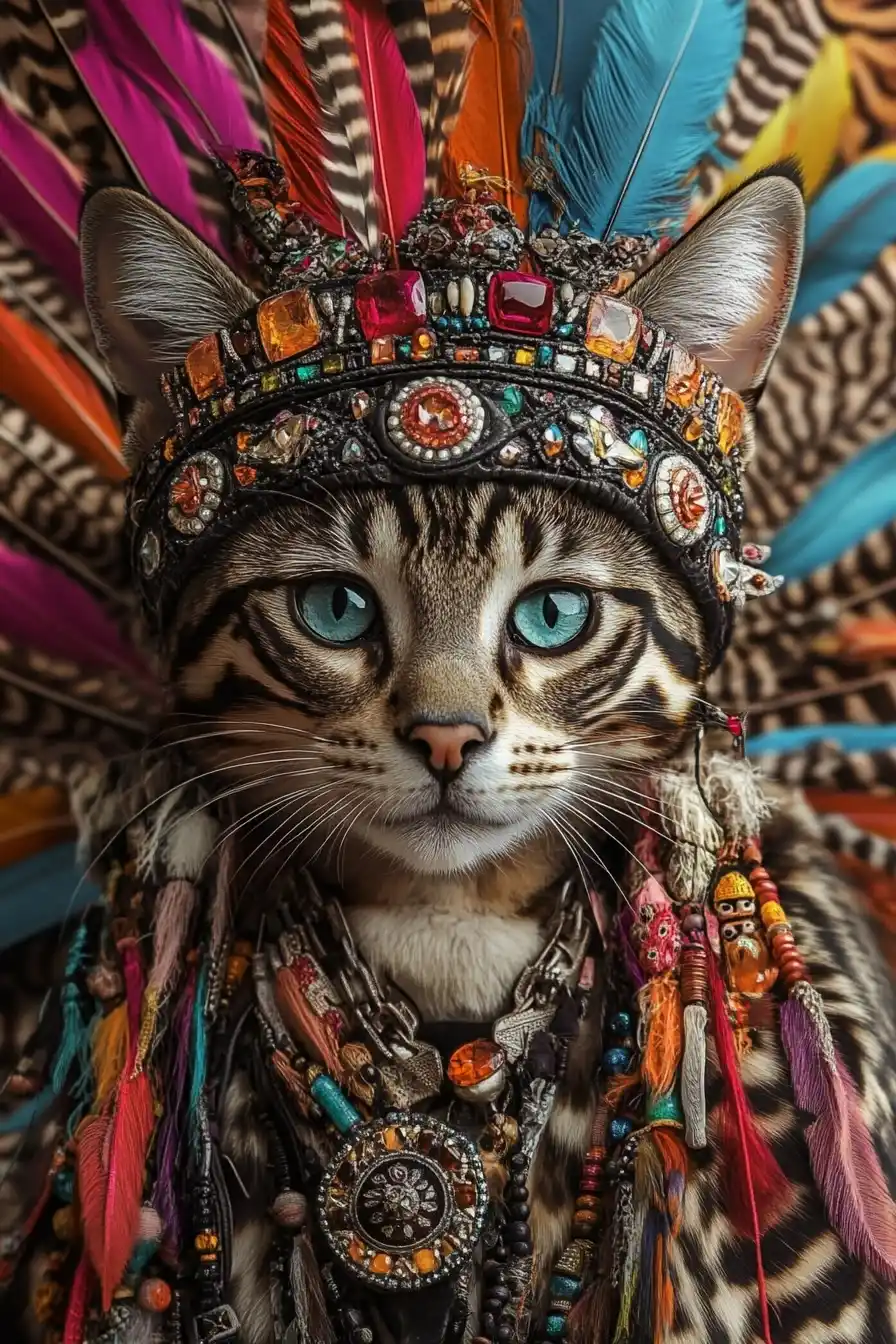 Regal Shaman Cat Portrait