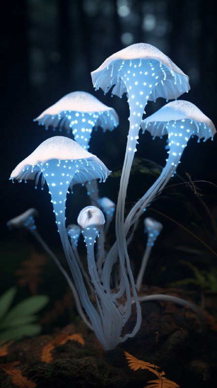 Alien Carnivorous Furry Flower With Glowing Blue Eyes
