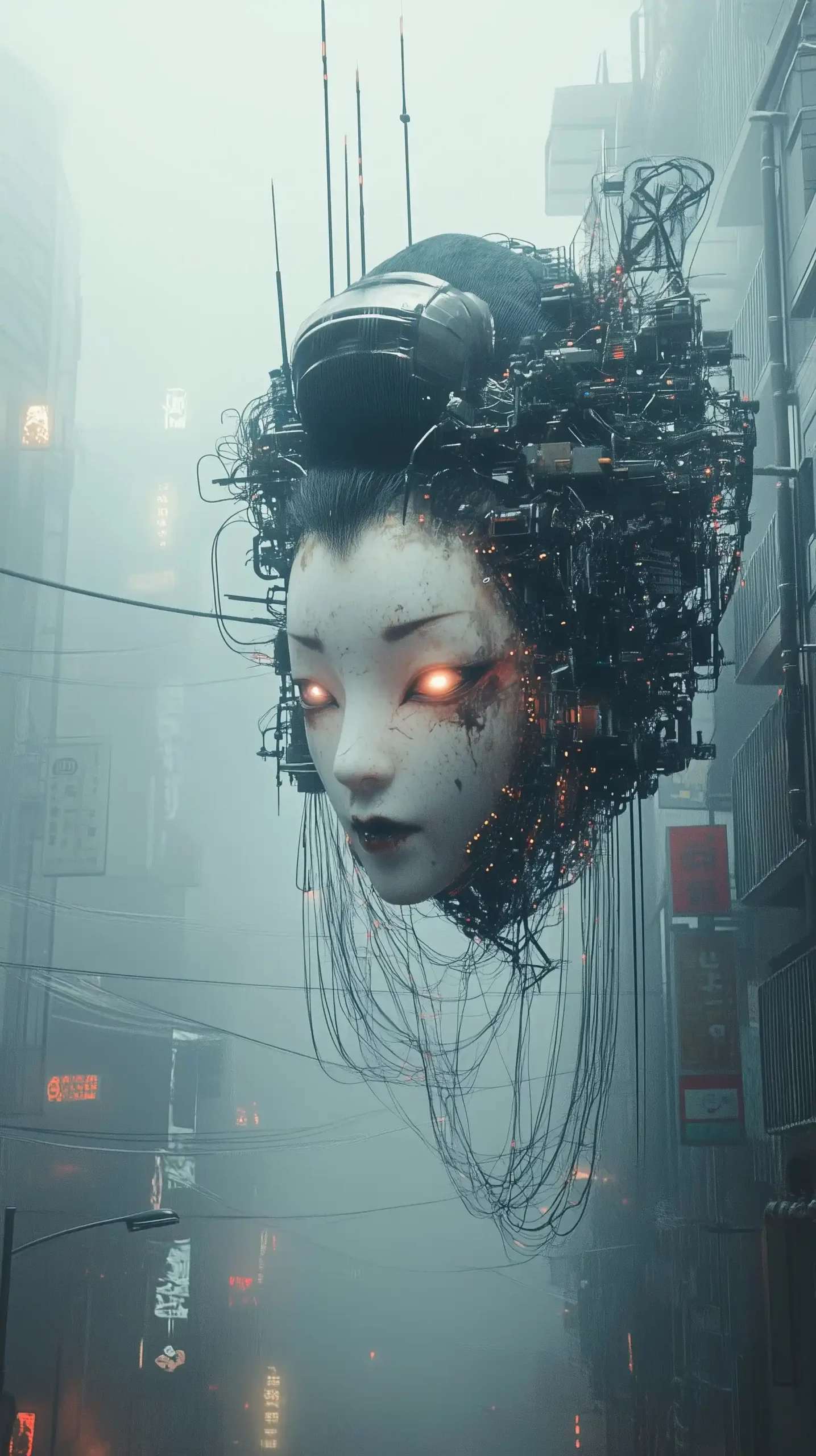 Cybernetic Geisha in Fog