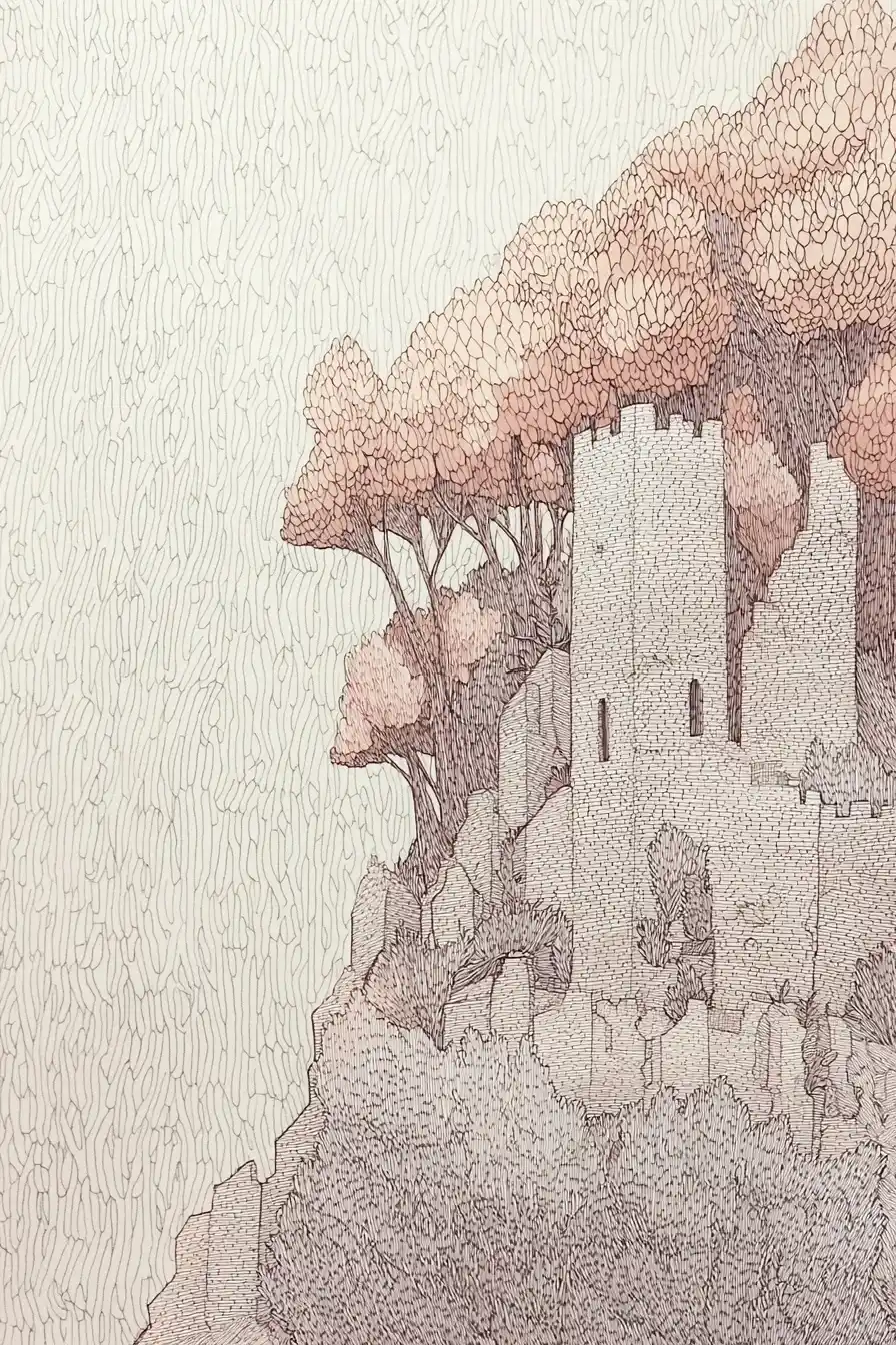 Line Drawing of Hidden Castle