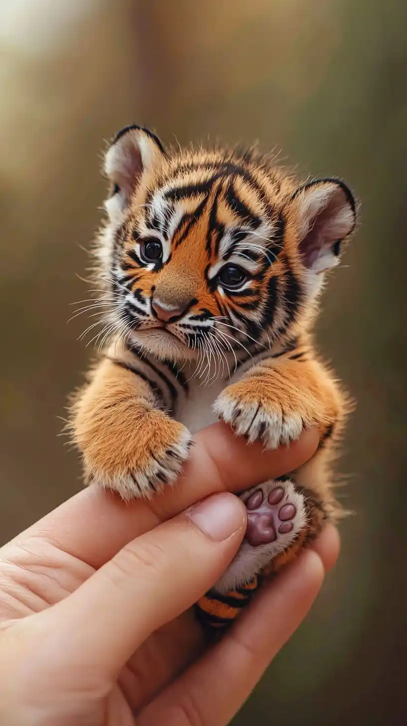 Tiny Tiger on Finger