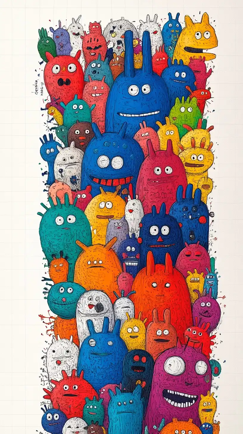 Doodle Art Cartoon Characters
