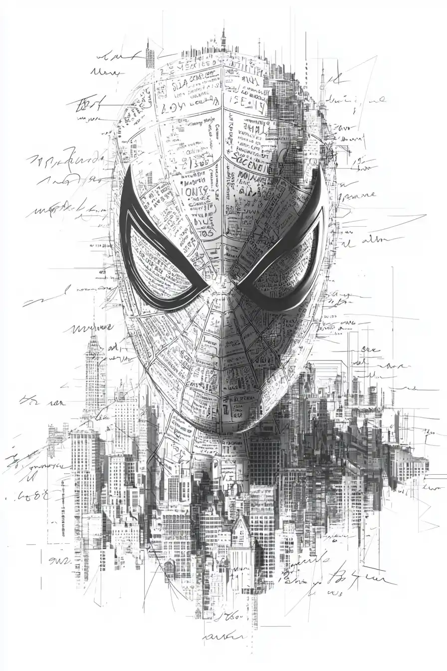 Handwritten Spider-Man Illustration