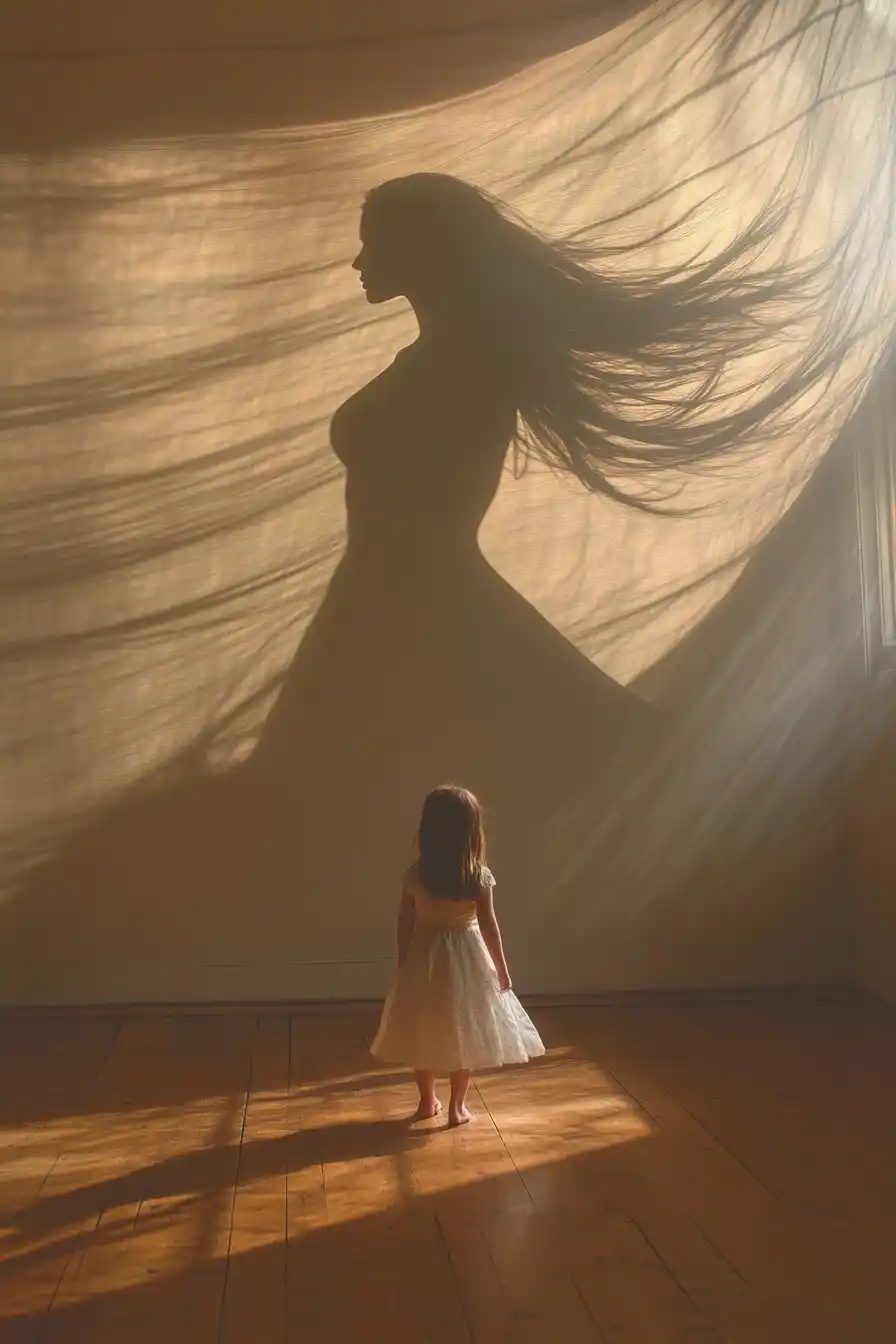 Girl and Superhero Shadow
