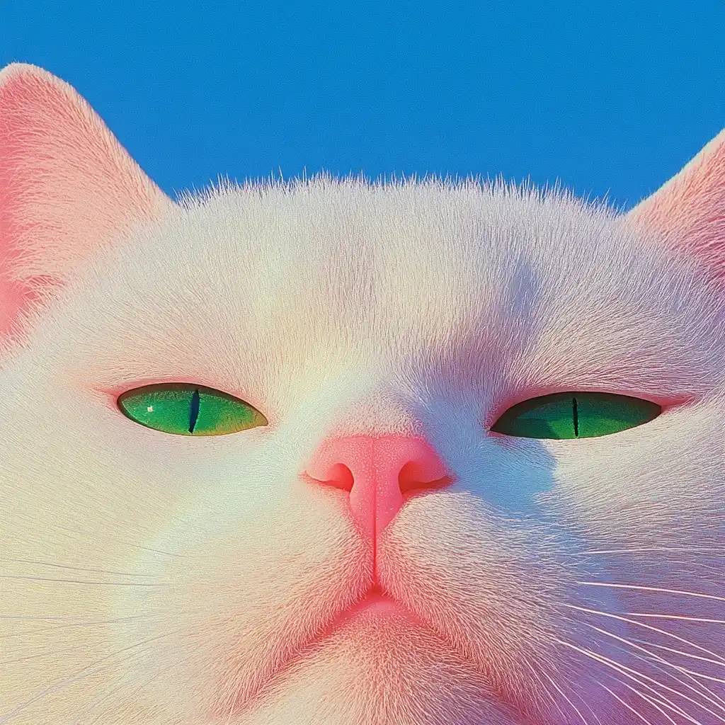 Pastel Fat Cat Portrait