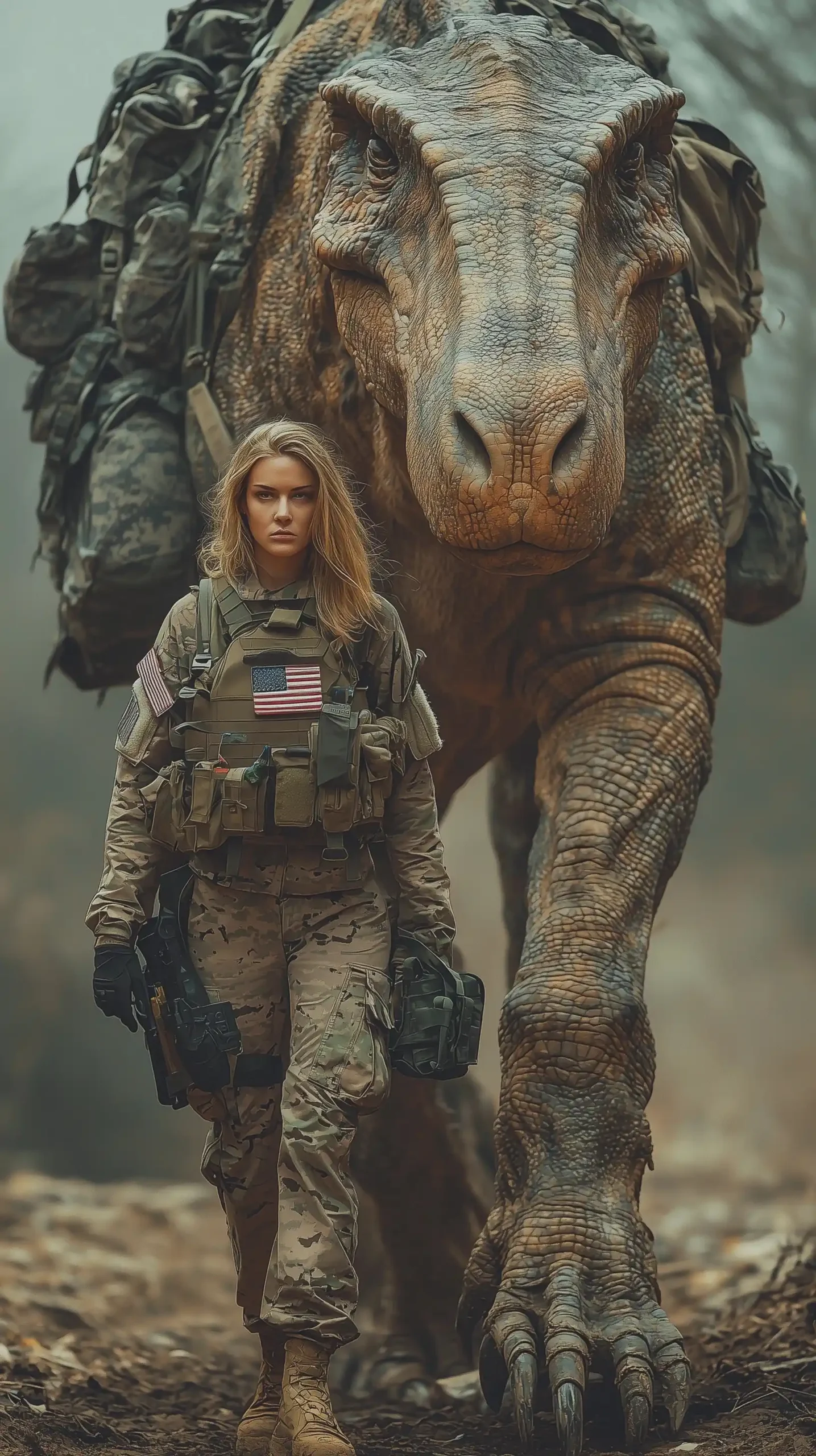 Soldier with Paraceratherium