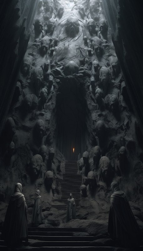 Mysterious Monumental Statues in Underground Cave