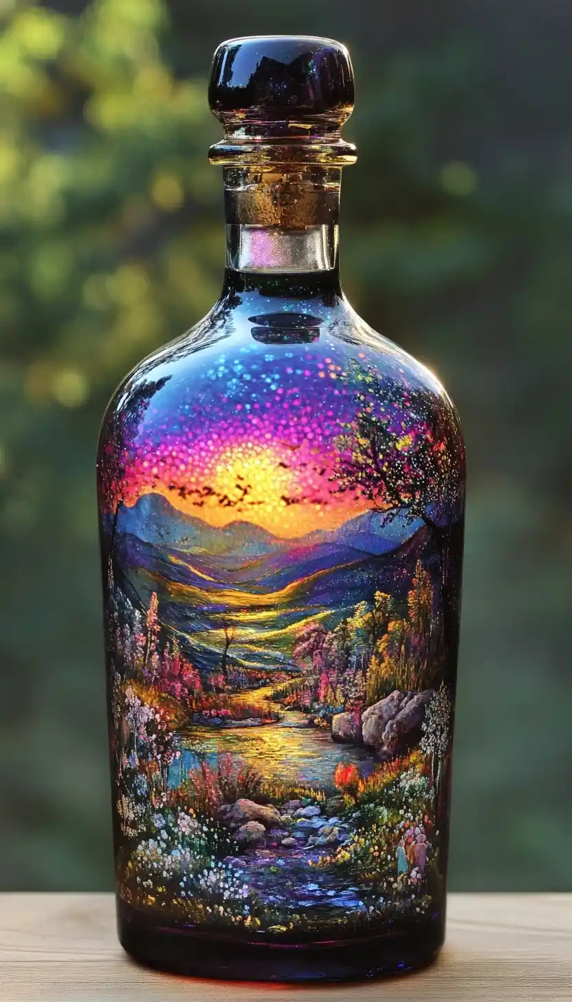 Prismatic Pointillism Spirit Bottle