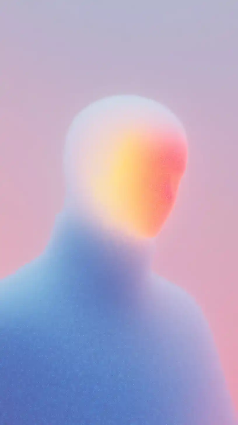 Cyberpunk Robot Meditation Silhouette