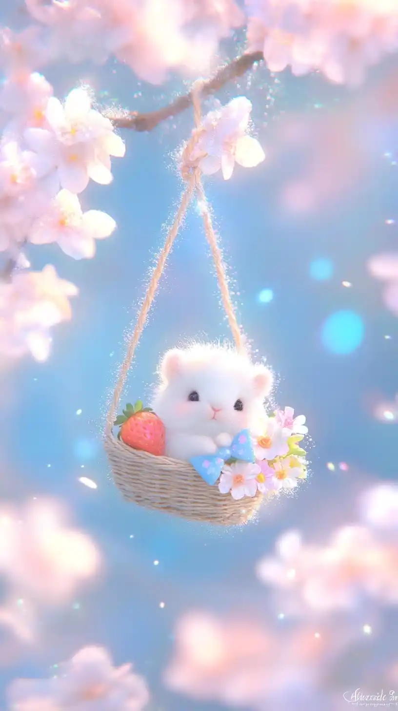 Miniature Rabbits with Baskets