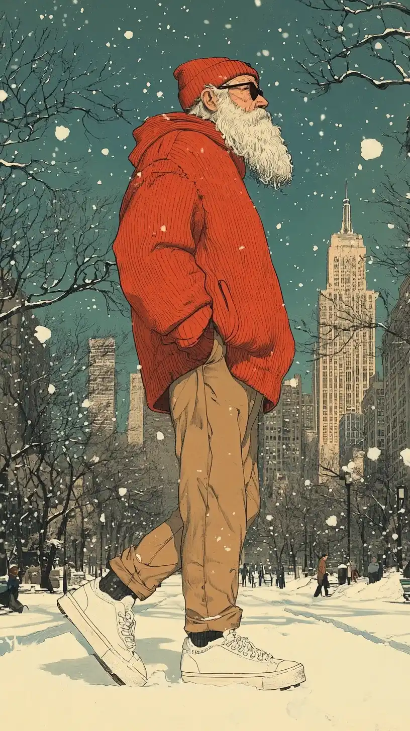 Vintage Comic Man in Park